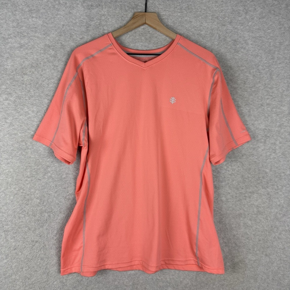 Coolibar Shirt Mens XXL Orange UPF 50 Sun Protection Outdoor
